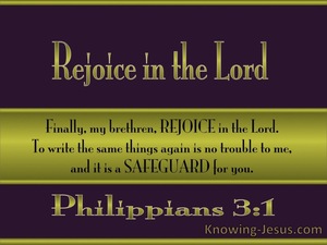 Philippians 3:1 Rejoice in the Lord (green)