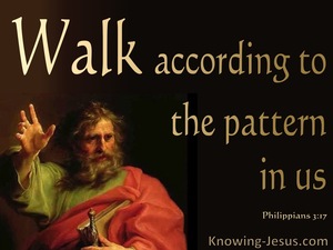 Philippians 3:17 Walk According To The Pattern In Us (black)