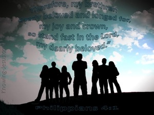 Philippians 4:1 Stand Fast In The Lord (blue)