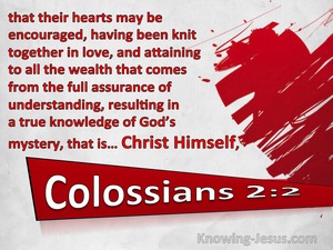 Colossians 2:2 Knit Together In Love In Christ (red)