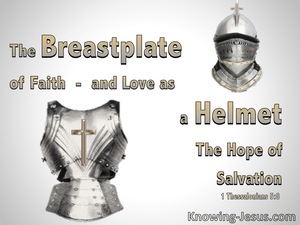 1 Thessalonians 5:8 Breast plate Of Lord And Helmet The Hope Of Salvation (gray)