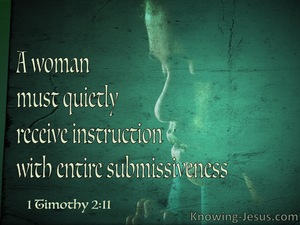 1 Timothy 2:11 A Submissive Woman (green)