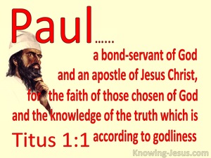 Titus 1:1 Paul A Bond Servant Of God And Apostle (red)