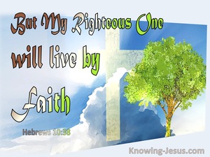 Hebrews 10:38 My Righteous One Shall Live By Faith (green)
