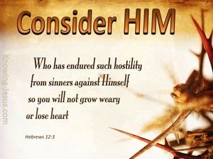 Hebrews 12:3 Consider Him (brown)