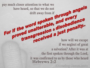 Hebrews 2:2 The Word Spoken Through Angels (red)