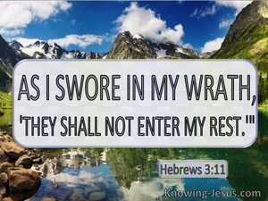 Hebrews 3:11 As I Swore In My Wrath They Shall Not Enter My Rest (white)