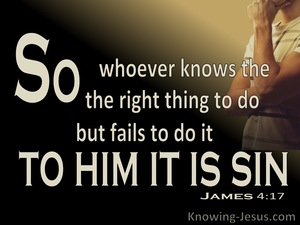 James 4:17 TO Him It Is Sin (brown)