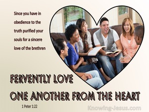 1 Peter 1:22 Fervently Love One Another From The Heart (brown)