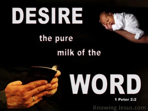 1 Peter 2:2 Desire The Pure Milk Of The Word (black)