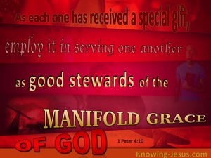 1 Peter 4:10 Serve One Another As Good Stewards (red)