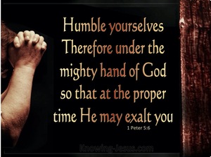 1 Peter 5:6 Humble Yourselves Under The Mighty Hand Of God (brown)