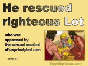 2 Peter 2:7 He Rescued Righteous Lot bible (yellow)