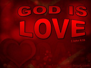 1 John 4:16 God Is Love (red)