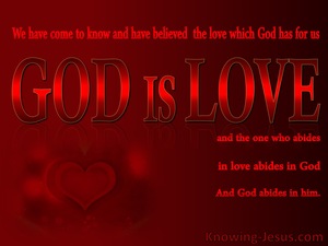 1 John 4:16 We Believe That God Is Love (red)