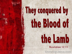 Revelation 12:11 They Conquered By The Blood Of The Lamb (red)