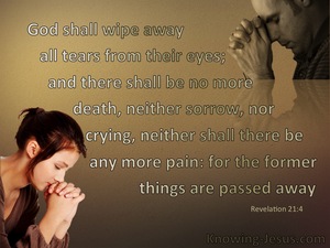 Revelation 21:4 God Shall Wipe Away All Tears From Their Eyes (brown)