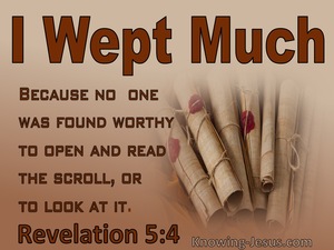 Revelation 5:4 No One Was Found Worthy To Open The Scroll (beige)