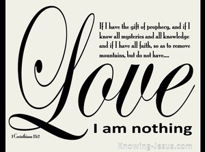 1 Corinthians 13:2 If I Have Not Love I Am Nothing (beige)