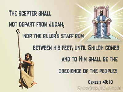 Genesis 49:10 The Scepter Shall Not Depart From Judah (blue)