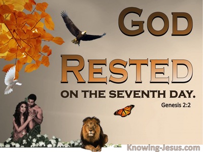 Genesis  2-2 God Rested On The Seventh Day (brown)