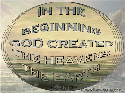 Genesis 1:1 In The Beginning God Created The Heavens And The Earth (gray)