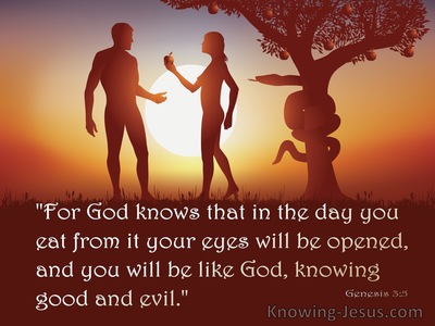 Genesis 3:5 You Will Be Like God Knowing Good And Evil (brown)
