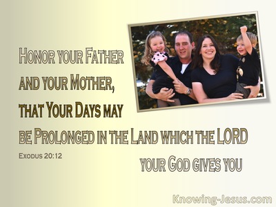 Exodus 20:12 Honour Your Father And Mother (beige)