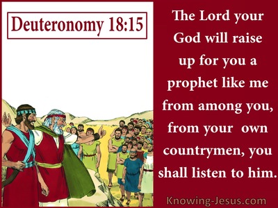 Deuteronomy 18:15 The Lord Will Raise Up A Prophet (red)