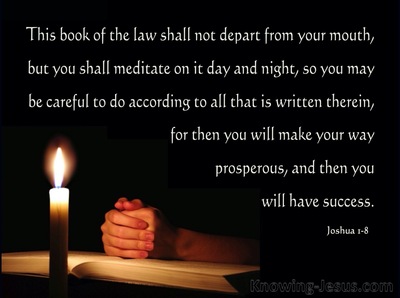 Joshua 1:8 Meditate on Gods Word (beige)