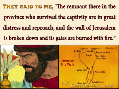 Nehemiah 1:3 The Remnant Are In Great Distress (yellow)