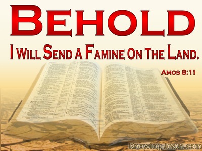 Amos 8:11 God Will Send A Famine In The Land (red)