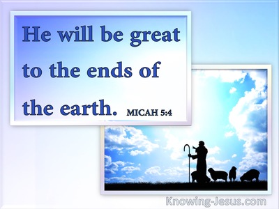 Micah 5:4 He Will Arise And Shepherd His Flock (white)