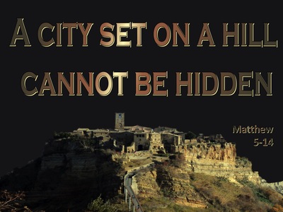 Matthew 5:14 A City Set On A Hill Cannot Be Hid (gold)