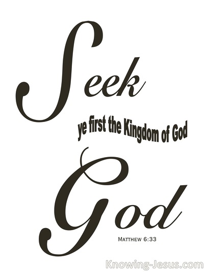 Matthew 6:33 Seek First the Kingdom (gray)