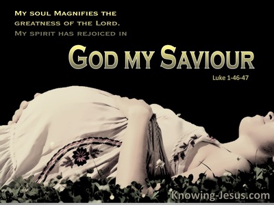 Luke 1:47 My Spirit Rejoiced In God My Saviour (brown)