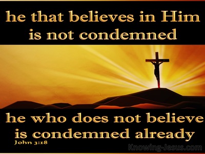 John 3:18 He That Believes Is Not Condemned (gold)