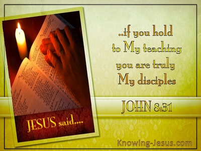 John 8:31 Discipleship, Hold To My Teaching (gold)