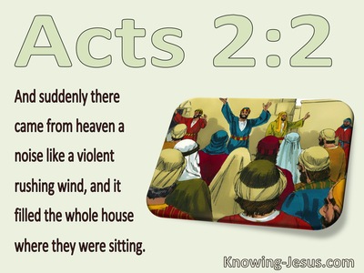 Acts 2:2 Suddenly A Sound Like A Violent Wind (green)
