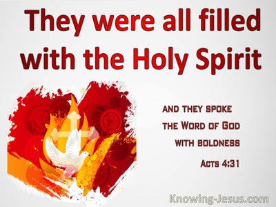 Acts 4:31 They Were All Filled With The Holy Spirit (red)