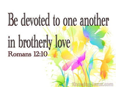 Romans 12:10 Be Kindly Affectioned  To One Another (white)