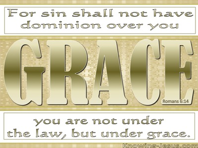 Romans 6:14 You Are Not Under Law But Under Grace (gold)