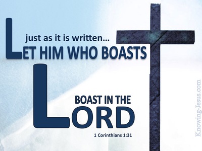 1 Corinthians 1:31 Let Him Boast In The Lord (blue)