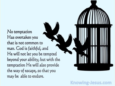 1 Corinthians 10:13 No Temptation Has Overtaken You That Is Not Common To Man (blue)
