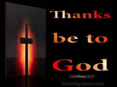 1 Corinthians 15:57 Thanks Be To God (red)