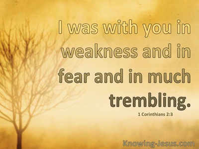 1 Corinthians 2:3 With You In Fear, Weakness And Trembling (yellow)