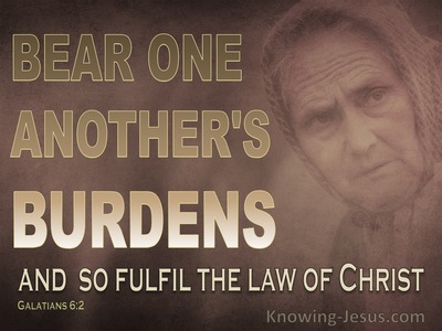Galatians 6:2 Bear Each Others Burdens Fulfil Christ's Law (gray)