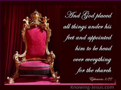 Ephesians 1:22 All Things Under His Feet (red)