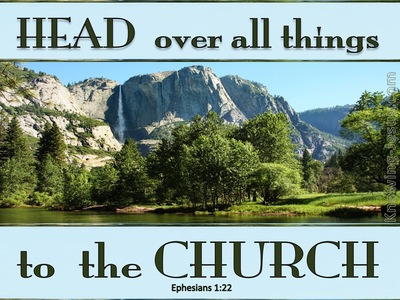 Ephesians 1:22 Head Over All Things To The Church (blue)