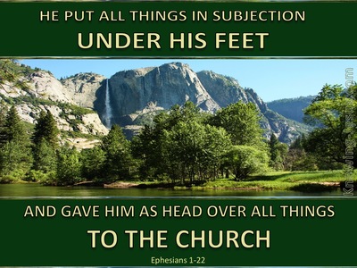 Ephesians 1:22 Head Over All Things To The Church (green)